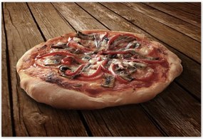 Poszterek 155x105 Pizza a fa asztalon
