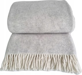 Bárány gyapjú takaró rojtokkal 150x200 sima világos hamu