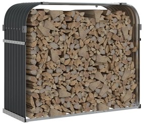 antracit színű horganyzott acél fatörzstartó 120 x 45 x 100 cm