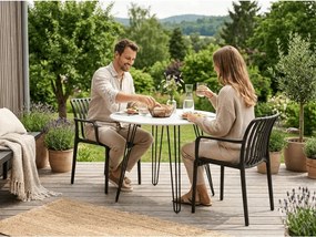 Műanyag szék TREGO karfával, antracit színű