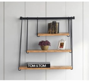 Fali polc ZIHON 63,5x60 cm fekete/barna