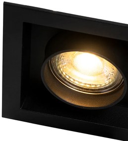 Modern beépíthető spotlámpa fekete állítható 3-lámpás - Roof