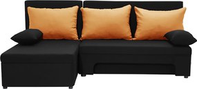 ERIS Kinyitható sarokkanapé Fekete/narancs