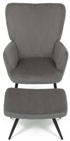 Pihenőfotel lábtartóval L7285 GREY6, szürke