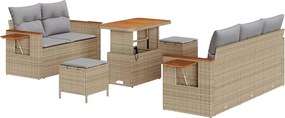 vidaXL Kerti Kanapé Szett párnával 8 pcs Beige és Világosszürke