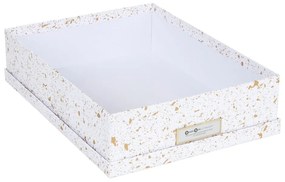 Oskar aranyszínű-fehér tárolódoboz - Bigso Box of Sweden