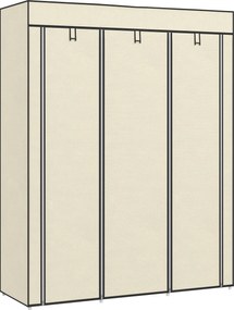 HOMCOM Kárpitos Gardrób, Ruhásszekrény Ruhapálcákkal, 8 Szint, Összecsukható Gardrób, Hálószoba, Előszoba, Krémszín, 125 x 43 x 162,5 cm | Aosom