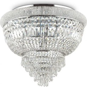 IDEAL LUX 207186 DUBAI PL6 CROMO Kristály Mennyezeti Lámpa E14 IP20