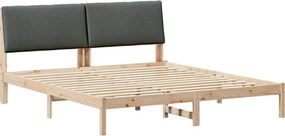 vidaXL Ágykeret barna és sötétszürke 180 x 200 cm Tömör fenyőfa