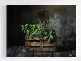 Vászonkép Canvas Konyha Főzés Étel Doboz Gyógynövények 100x75
