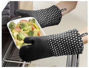 Oven 2 db fekete szilikon edényfogó kesztyű - Wenko
