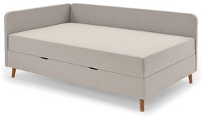 Bézs kárpitozott egyszemélyes ágy tárolóhellyel 120x200 cm Cabana – Meise Möbel