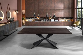 STARK modern étkezőasztal - sötét tölgy/fekete - 200cm