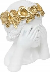 Női fej alakú figura 22 cm fehér