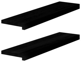 ablakpárkányok 2 db sötétbarna 80x20x2 cm tömör fa tölgyfa