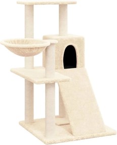 vidaXL krémszínű macskabútor szizál kaparófákkal 82 cm