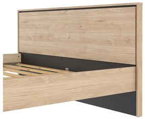 Natúr színű franciaágy ágyráccsal 180x200 cm tölgyfa dekorral Ry – Tvilum