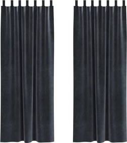 vidaXL Sötétítő függönyök 2 pcs Sötétszürke 140 x 245 cm Bársony