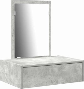 vidaXL Öltözködőasztal fiókkal tükörrel Szürke 60 x 40 x 70 cm Faanyag