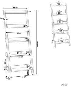 Ötszintes fehér létrapolc MOBILE TRIO Beliani