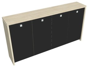 Verno közepes gardrób 248 x 46 x 130 cm, üvegajtó, akác / fekete