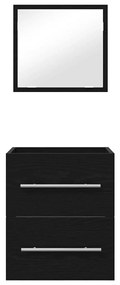 vidaXL Fürdőszoba bútor szett fiókkal Fekete 41 x 38,5 x 48 cm
