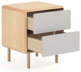 Szürke-natúr színű éjjeliszekrény Anielle – Kave Home