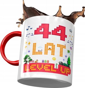 Piros Bögre Születésnapra 44 44-es 44-es Ajándék Nyomtatott Fotóval