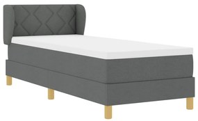 Boxspring Ágy Matraccal Sötétszürke Színben, 80x200 cm, Szövet