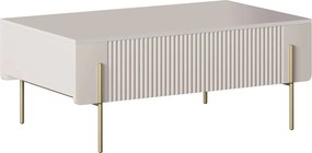 Malmi dohányzóasztal 100 cm fiókokkal - kasmír / arany lábak