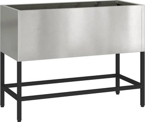 vidaXL Magas Kerti Cserép Ezüst 60 x 26 x 45 cm Rozsdamentes acél
