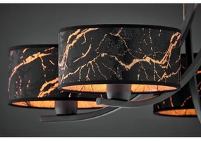 Jupiter 2107- ARTHUR láncos csillár 5xE27/15W/230V fekete/narancssárga/márvány dekor