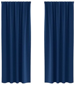 Függönyök függönyökkel 2 pcs Sötétkék 225x140cm Poliészter