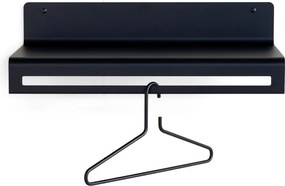 Fekete fém fali fogas polccal 60 cm Sway – Spinder Design