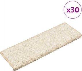 vidaXL 30 db fehér lépcsőszőnyeg, téglalap alakú széllel, 65 x 21 x 4 cm