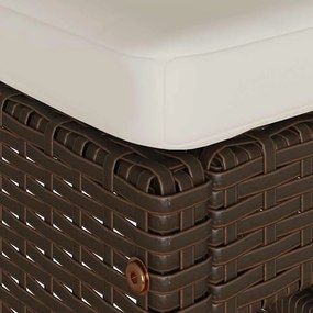 4 db barna polyrattan kerti bárszék párnával