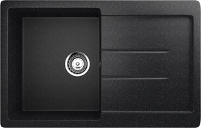 Ulgran U-507-308 Gránit Mosogatótálca - Csepegtetőtálcás, Szemcsés Fekete