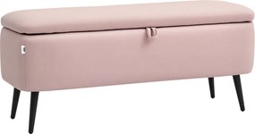 HOMCOM Tároló Pad Ütésálló Oszlopos Magasságú Lábakkal, Átlátszó Fedéllel, 150 kg Teherbírással, 101x38.5x44.5 cm Rózsaszín | Aosom