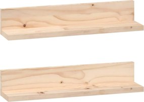 vidaXL 2 db tömör fenyőfa falipolc 50 x 11 x 9 cm