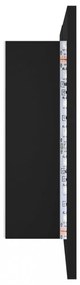fekete akril LED-es tükrös fürdőszobaszekrény 80x12x45 cm