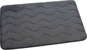 Fürdőszobaszőnyeg Sumba 45x75 Euromat sötétszürke hullámok