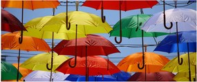Színes esernyők képe (120x50 cm)