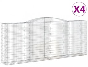4 db íves horganyzott vas gabion kosár 400x50x160/180 cm