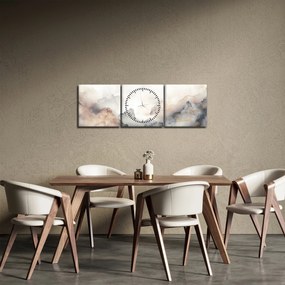 Kép - Hegyi absztrakció márvány textúrával (órával) (90x30 cm)