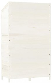 fehér tömör fenyőfa kerti fészer 102x52x174,5 cm