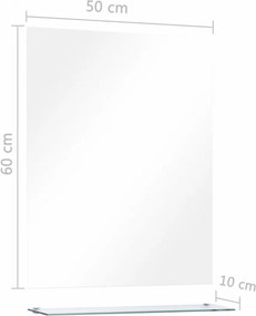 edzett üveg falitükör polccal 50 x 60 cm