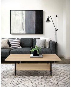 Natúr színű dohányzóasztal tölgyfa dekoros asztallappal 60x120 cm Jugend – Woodman