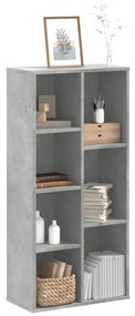 betonszürke szerelt fa könyvespolc 50x25x105 cm