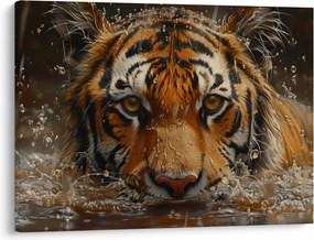 Kép - Portré egy tigris a vízben (70x50 cm)