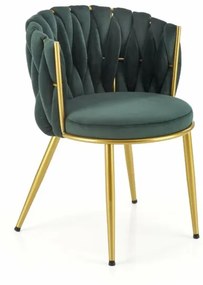 K517 szék, sötétzöld / arany